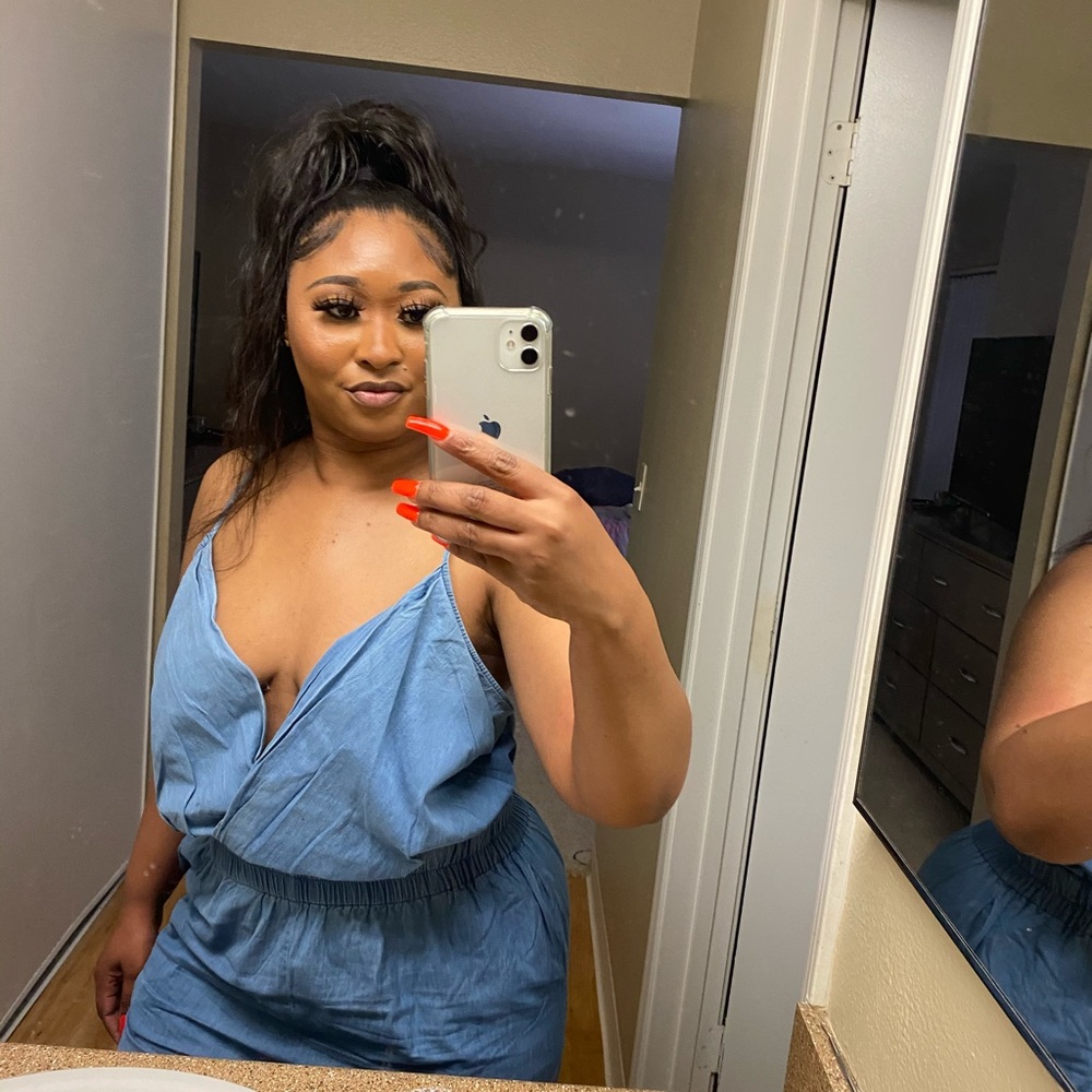 Jean Backless Jumpsuit